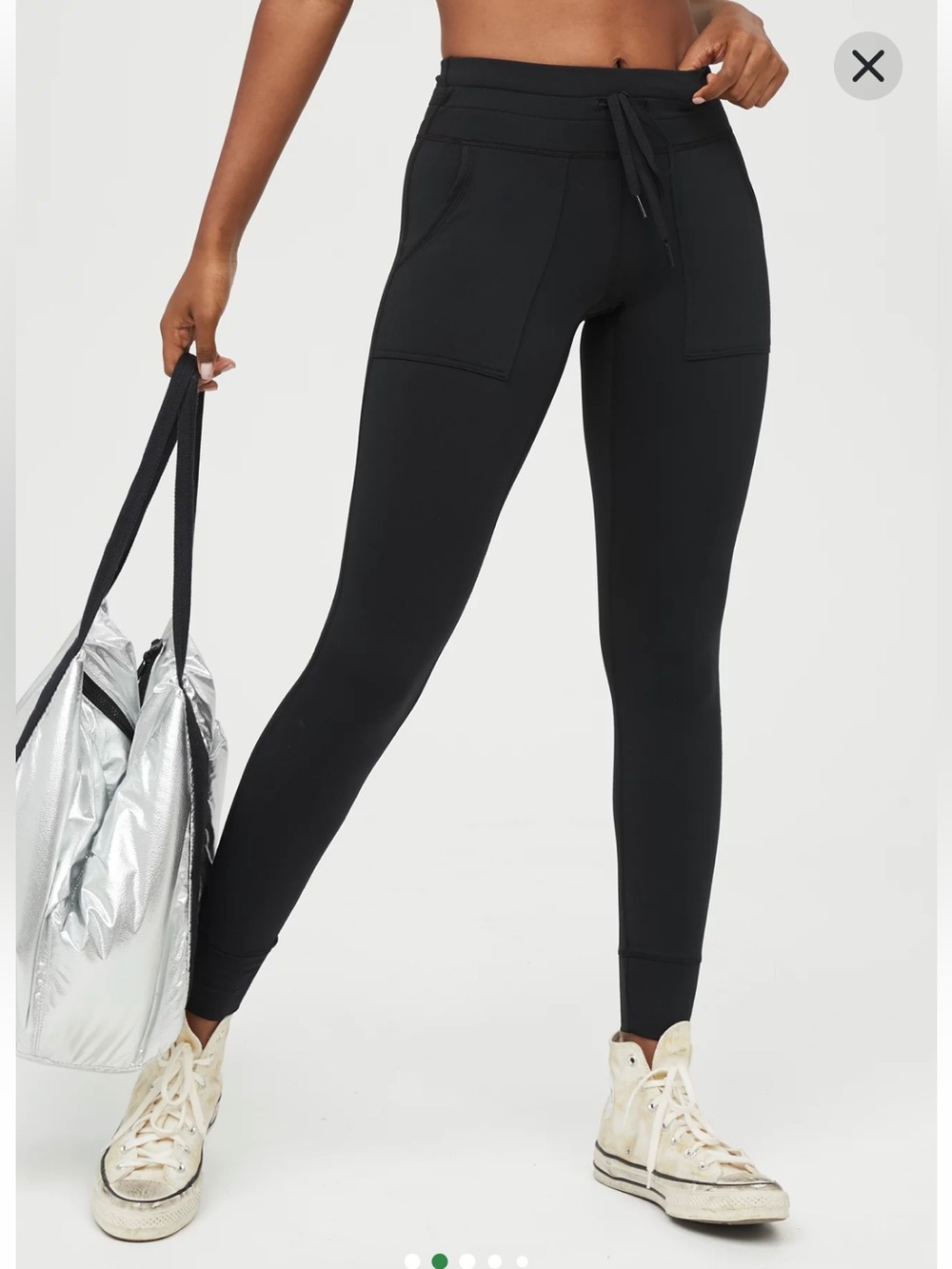 OFFLINE by Aerie Warmup Drawcord Leggings - Size Large - Color True Black - Picture 3 of 10